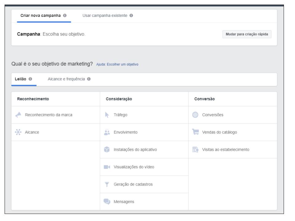 Nova campanha criar nova campanha